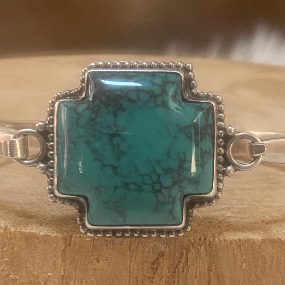 BARSE -Sterling silver & turquoise bangle - Picture 5 of 6